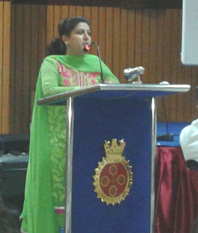 Dr Sugandha delivering a lecture on Annual Diwali meet, Navy Wives Welfare Association(NWWA), Oct 2014