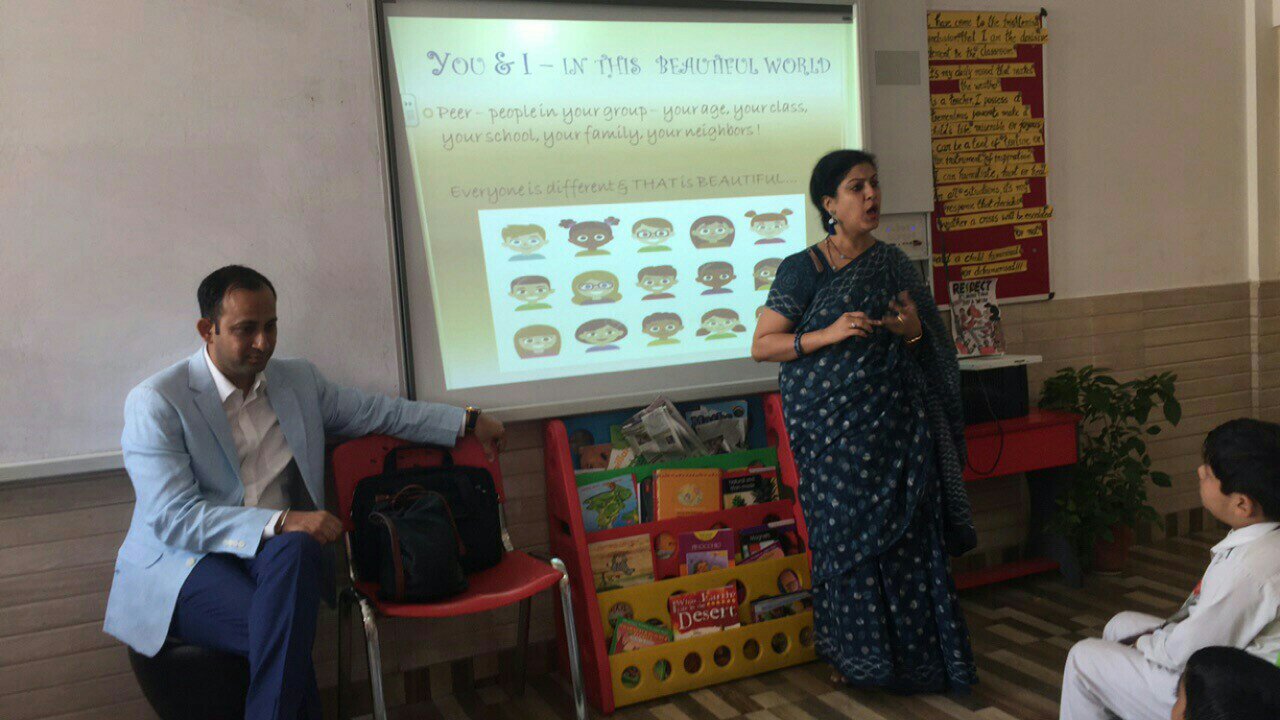 World Mental Health Day 2018: Youth & Mental Health in a Changing World! Starting early, Interacting with young minds about Peer Pressure, Bullying & more. Class1-5, IPC, Manav sthali school.
